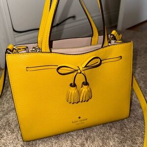 Kate Spade Yellow Satchel with Tassel Detail